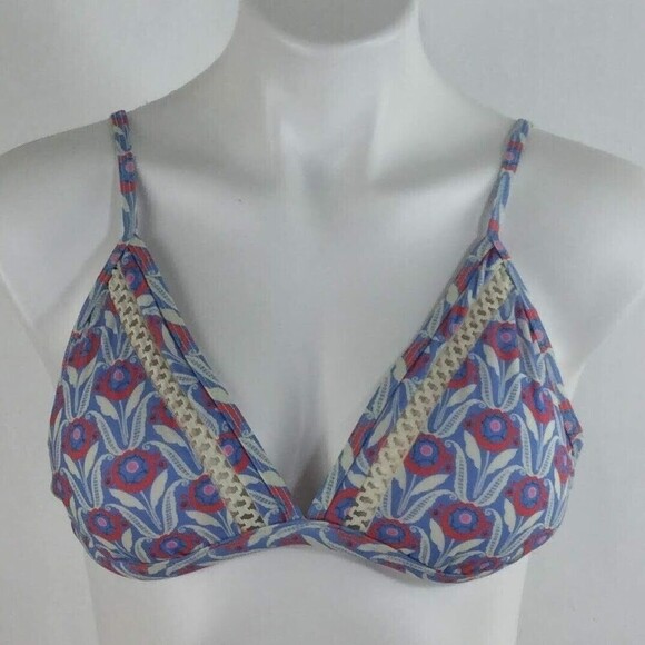 Antonio Melani Womens Liberty Fabric Periwinkle Floral Bikini Swim Top Blue 10 - Picture 1 of 8